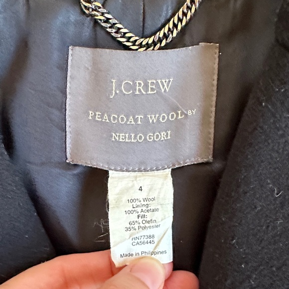 J. Crew Black Vintage 100% Wool Coat - Picture 2 of 14